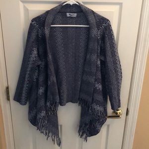 Military Hippie Boho Chic Open Front Jacket Size M